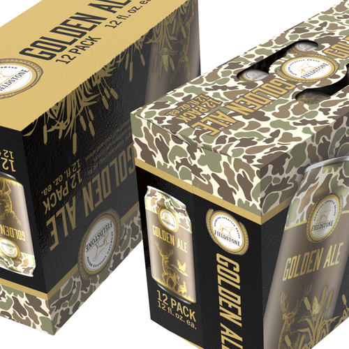 Beer packaging with the title '12 Pack Box Design'