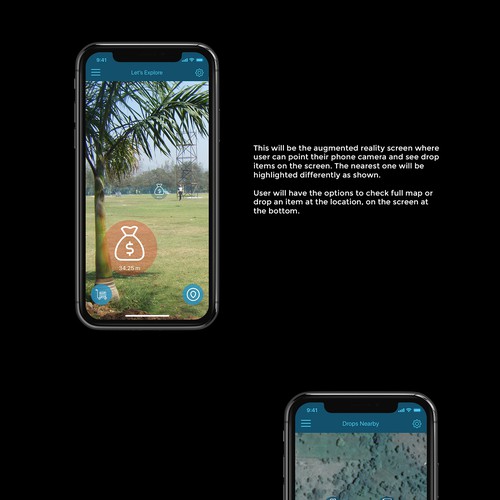 Reality design with the title 'App Design for an augmented reality app'