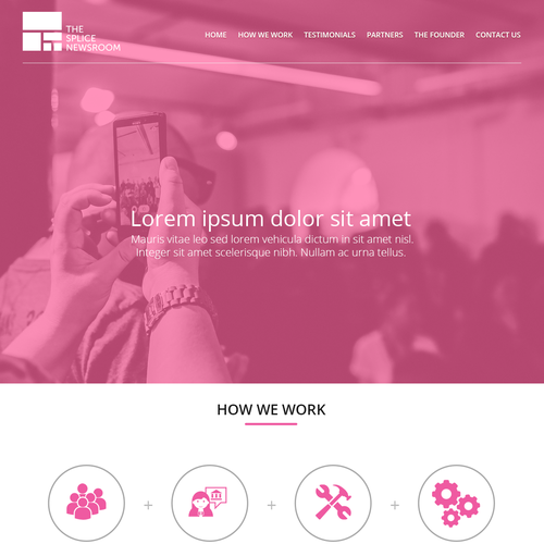 News design with the title 'The Splice Newsroom'