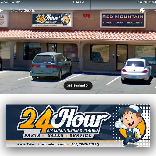 Service design with the title 'Street sign for Hvac company'