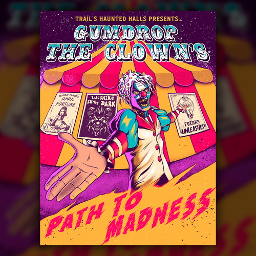 Horror artwork with the title 'Poster for a Halloween themed carnival'