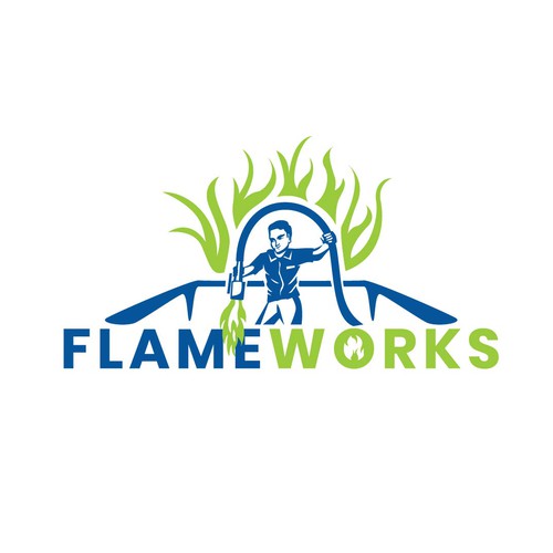 Flaming logo with the title 'Logo for swimming pool coating company'