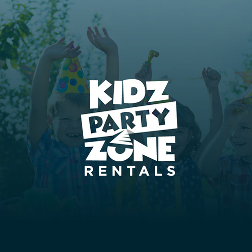 Party logo with the title 'Logo for Kidz Party Zone Rentals'