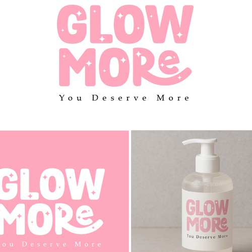 Makeup logo with the title 'Glow more '