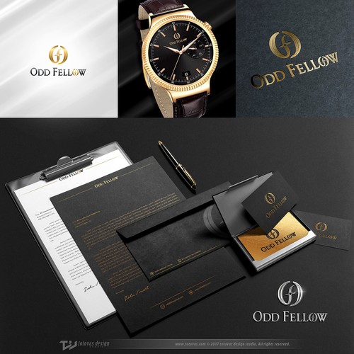 Retail label with the title 'Odd Fellow logo design'