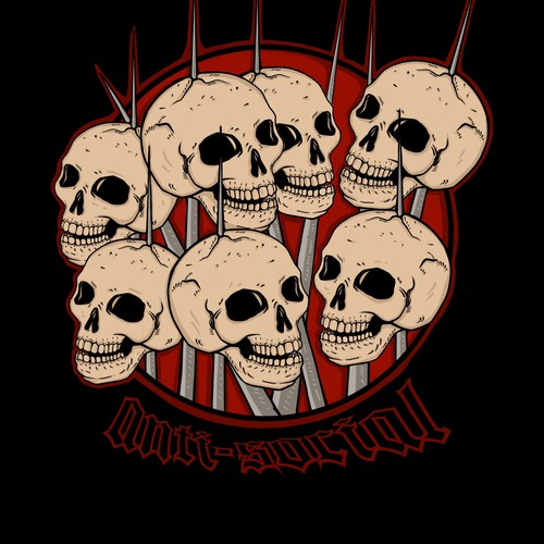 Horror artwork with the title 'example for Antisocial'