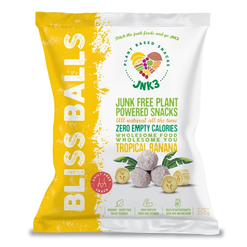 Bag packaging with the title 'Design for Bliss Balls Bags'