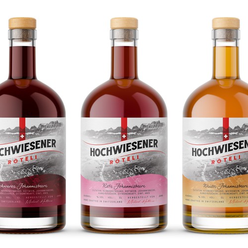 Swiss design with the title 'Branding for handcrafted, small batch liquor range'