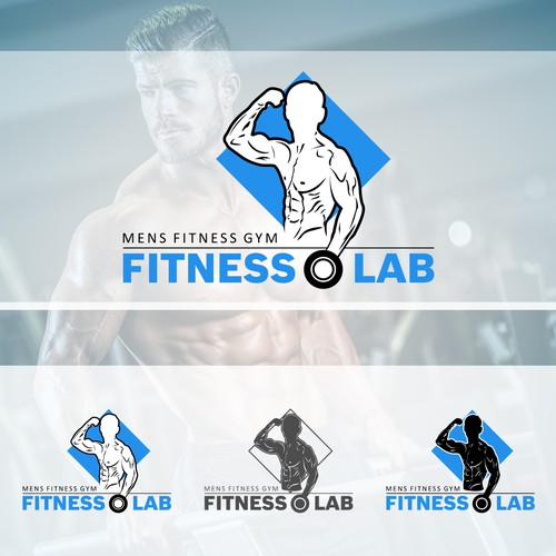 Bodybuilding logo with the title 'Masculine Mens Fitness Gym Logo Design'