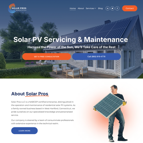 Design with the title 'NABCEP-certified Business Design'