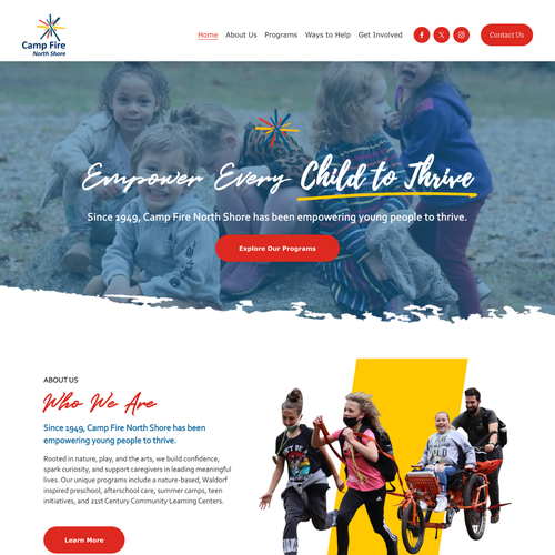 Design with the title 'Camp Fire Organization Design'