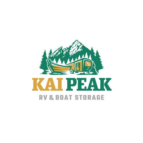 RV logo with the title 'RV & Boat Nature Logo for Kai Peak'