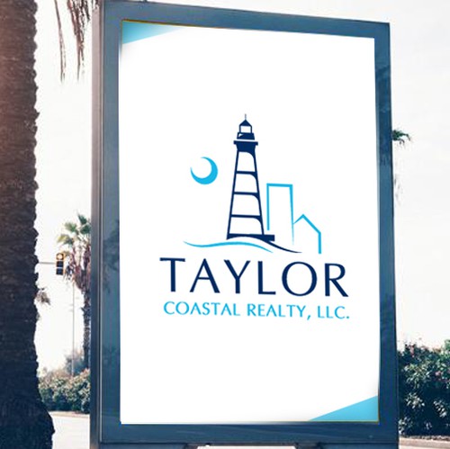 Lighthouse logo with the title 'Modern, Coastal Theme Logo!'