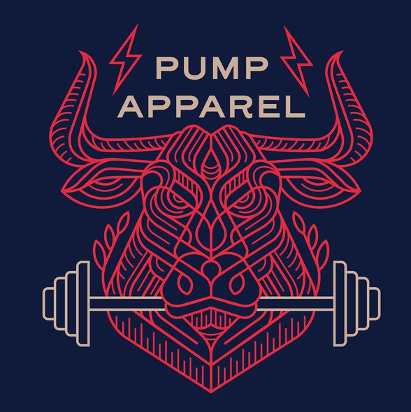 Gym wear design with the title 'Pump Apparel'