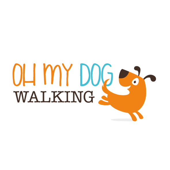 Orange design with the title 'Cute dog logo'