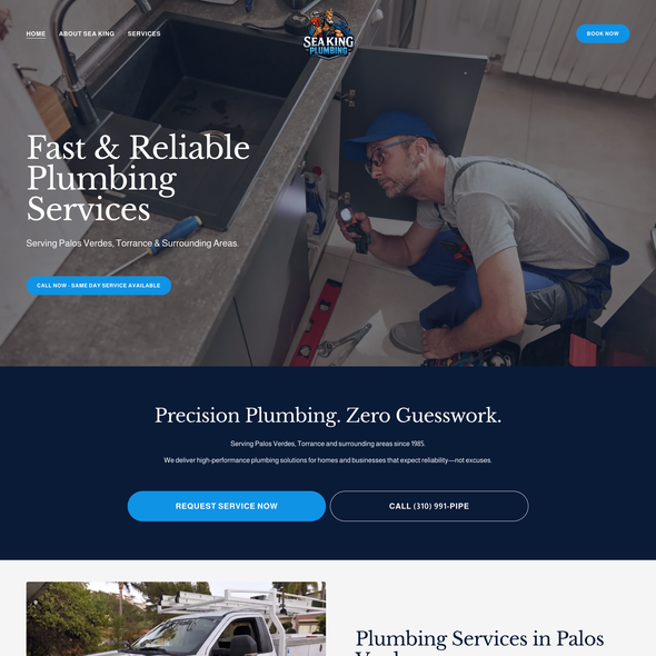 Plumbing design with the title 'Sea King Plumbing'