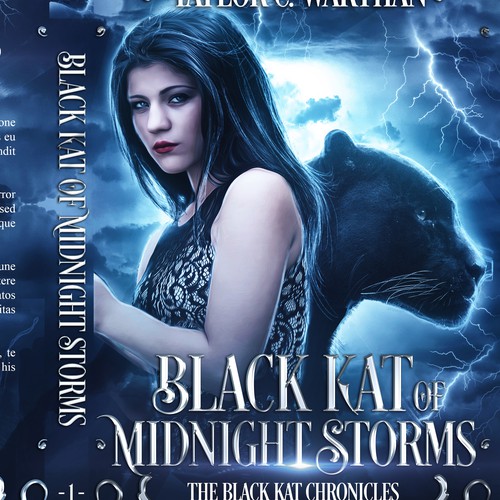 Girl book cover with the title 'Black Kat of Midnight Storm'