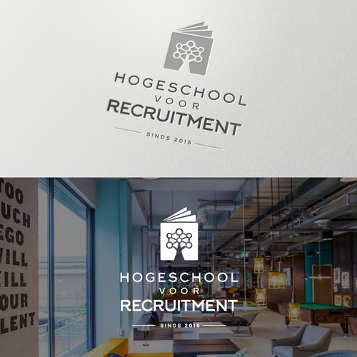 Art Deco brand with the title 'Branding package for a recruitment school'