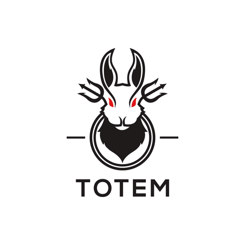 Totem logo with the title 'LOOKING FOR A CLEAN LOGO TO BE EMBROIDERED ONTO SHIRTS.'