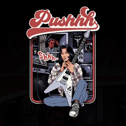 Band t-shirt with the title 'T-shirt Illustration design'