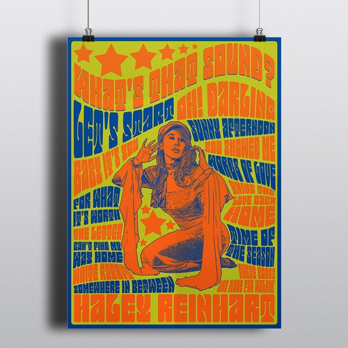 Singer design with the title 'Design a Poster for Music Artist Haley Reinhart!'