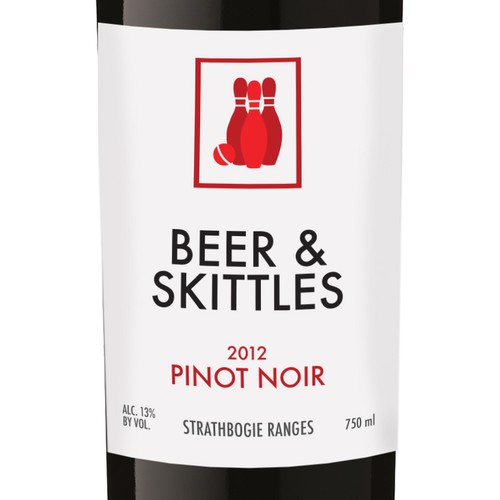 Australia label with the title 'Beer and Skittles wine label'