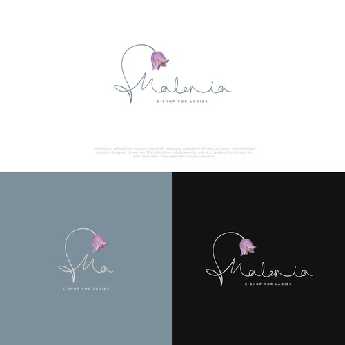 Gift shop logo with the title 'Malenia'