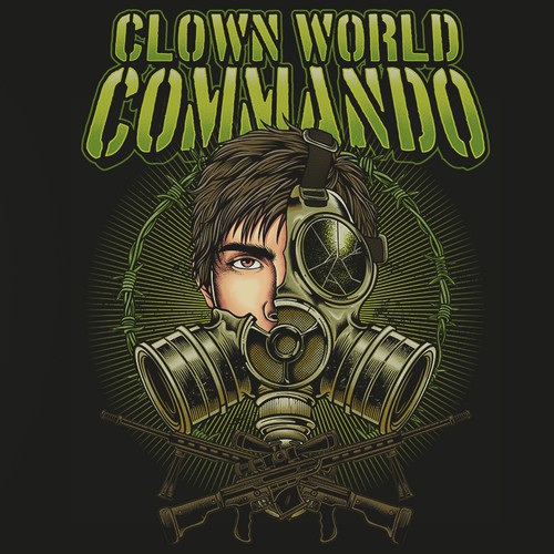 Streetwear t-shirt with the title 'Clown World Commando 1'