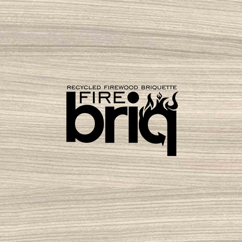 Recycling logo with the title 'Firewood briquets'