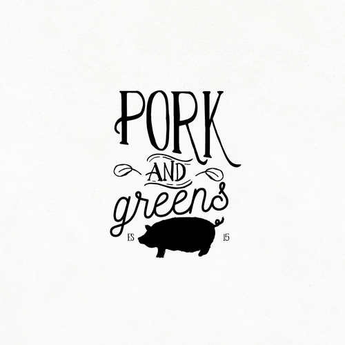 Pork logo with the title 'PORK AND GREENS LOGO'