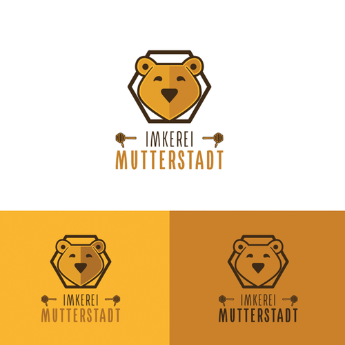 Honeycomb design with the title 'Imkerei - Beekeeper'