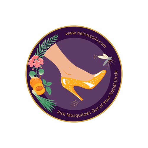 Unusual design with the title 'Heiress Oils Sticker'