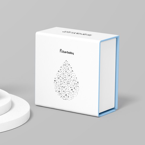 Water packaging with the title 'Design Inner and Outer box of a Subscription Box'