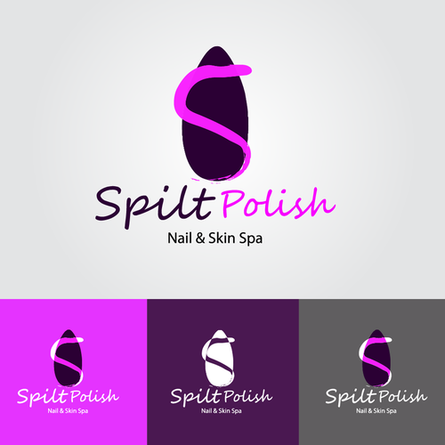 Nail polish logo with the title 'Nail & Skin Spa Logo Design'
