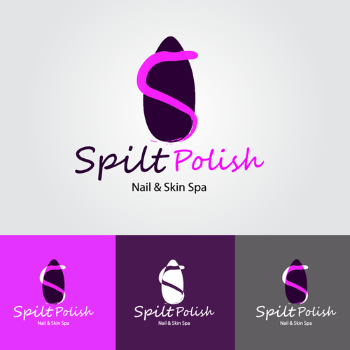 Nail polish design with the title 'Nail & Skin Spa Logo Design'