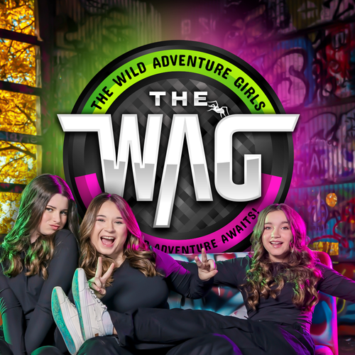 Neon design with the title 'The Wild Adventure Girls'