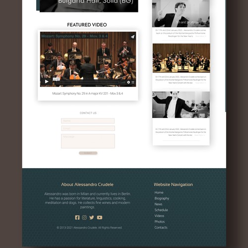 Music website with the title 'Classic Web Design'