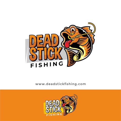 Fishing hook logo with the title 'Logo for dead stick fishing'