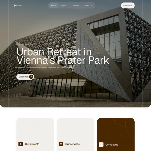 Minimalist website with the title 'Modern website for architecture company'
