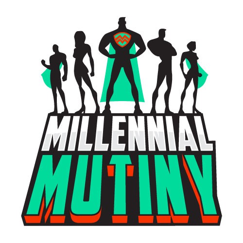 Wordmark logo with the title 'Create a superhero logo for millennial community'