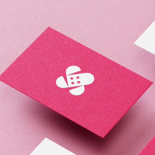 Logo with the title 'Unused bandage and heart Logo Design.'