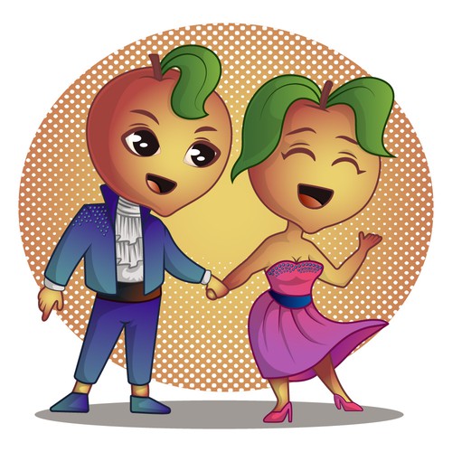 Peach design with the title 'Character or mascot contest entry'