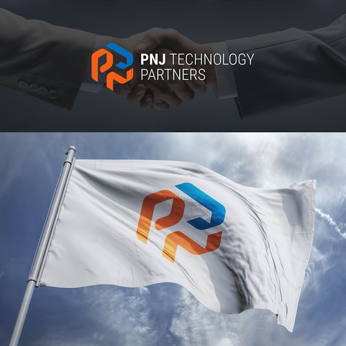 Paper design with the title 'PNJ logo for IT company'