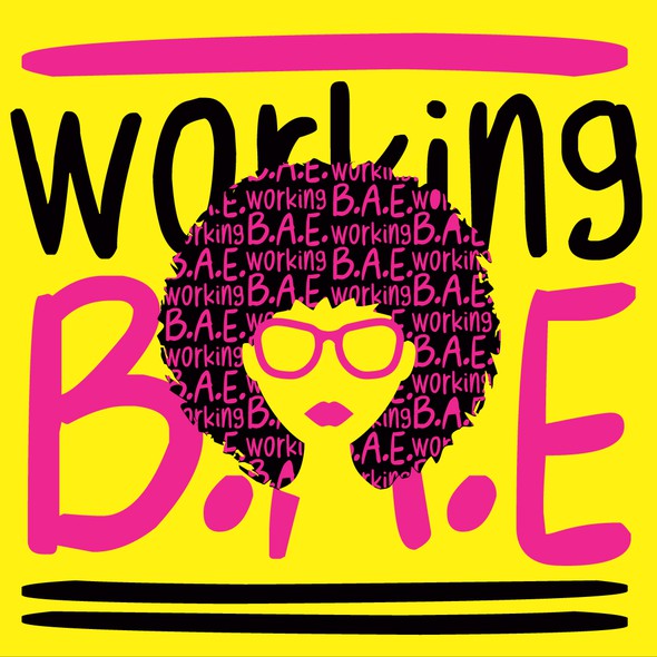 Pink and yellow logo with the title 'working b.a.e.'