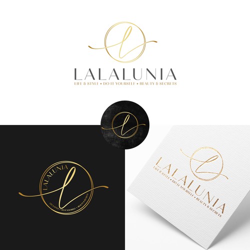 Nail design with the title 'LALALUNIA'