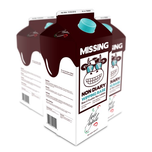 Milk packaging with the title 'Packaging for Non Diary products.'