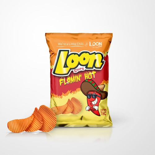 Chips packaging with the title 'Hot Potato Chips Design'