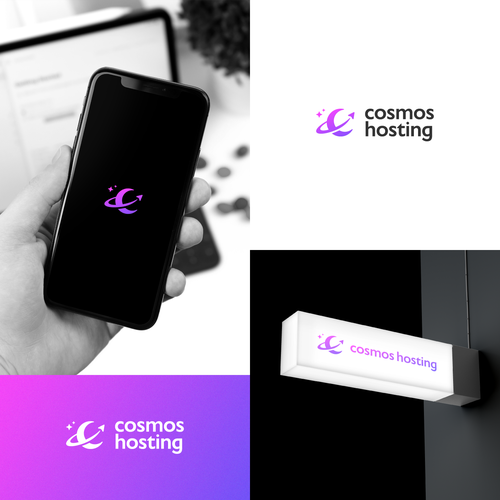 Cursor logo with the title 'Youthful Cosmos Hosting (Web Hosting) Logo'