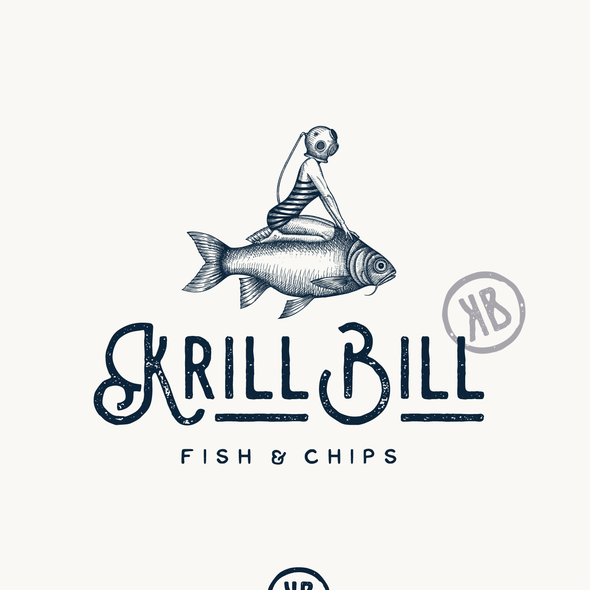 Fish brand with the title 'Logo design for Krill Bill restaurant'