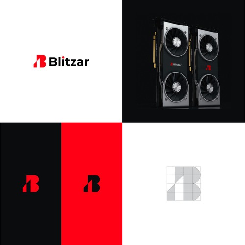 B brand with the title 'Dynamic Logo Design for Blitzar'
